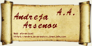 Andreja Arsenov vizit kartica